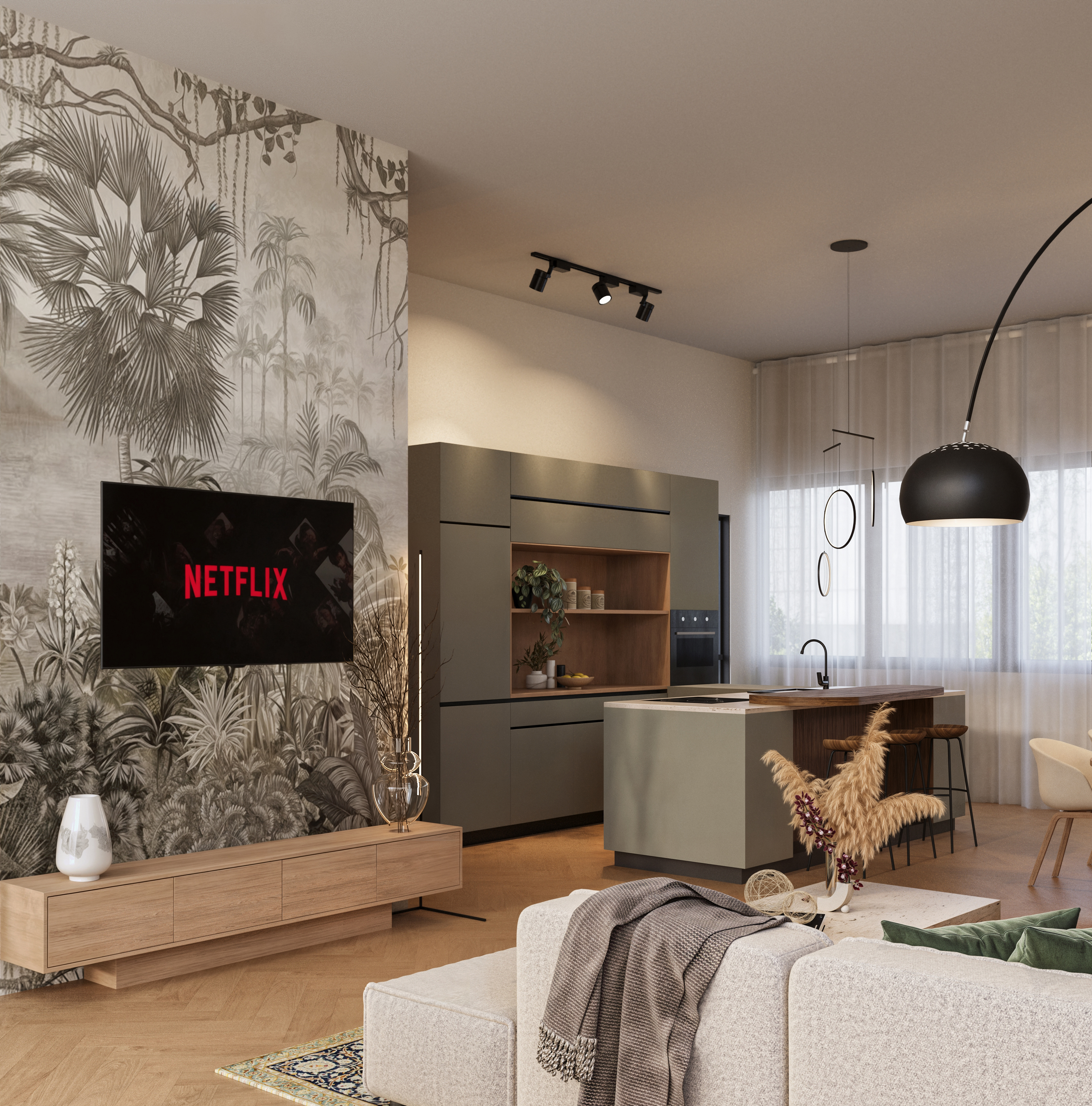 Kitchen & Living: Olive Bloom